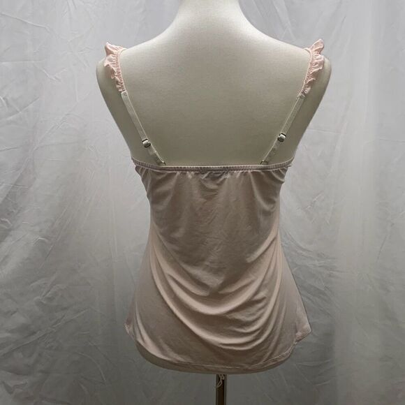 Laundry Shelli Segal pink ruffle strap tank top shirt Sz S - Picture 4 of 10